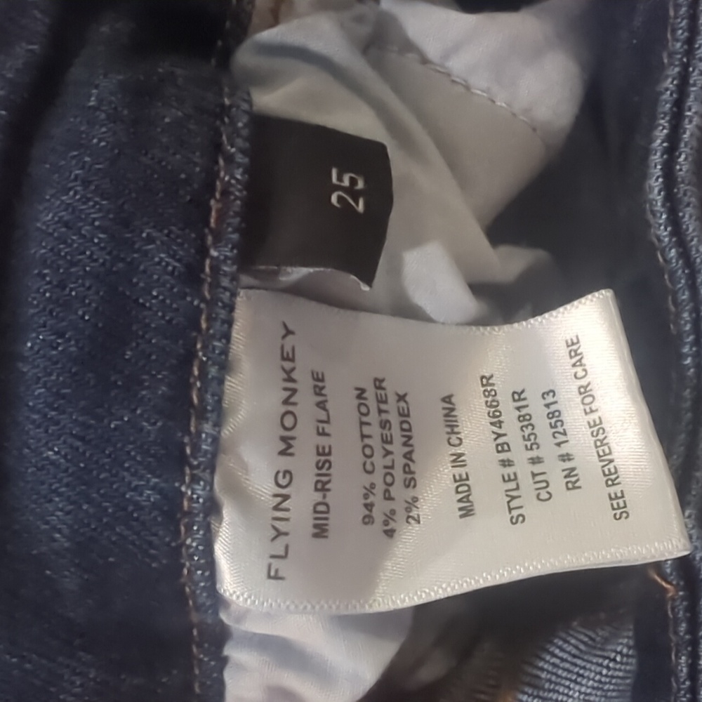 FLYING MONKEY Mid Rise Flare stretch destroyed jeans BY4668R The Buckle sz25x31L - Picture 13 of 15
